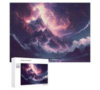 Rompecabezas 500 PCS para Adolescentes Thunderstorm Mountain Landscape Rompecabezas para Adultos Juguetes De Bricolaje Análisis Y Lógica Trato como Regalos para Toda La Familia 500 PCS