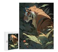 Rompecabezas 500 PCS para Adolescentes Tiger in Shadows Rompecabezas para Adolescentes Juegos Divertidos Ensamblaje De Patrones Ayuda Al Cerebro A Ejercitarse 500 PCS