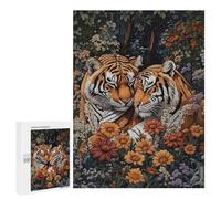 Rompecabezas 500 PCS para Adolescentes Tiger Love in Bloom Rompecabezas para Adultos Juego Práctico Decoración del Hogar Cumpleaños Y Navidad 500 PCS