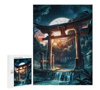 Rompecabezas 500 PCS para Adolescentes Torii Gate Night Forest Rompecabezas Juego De Ingenio Aliviador De Estrés Desafiante para Completar 500 PCS