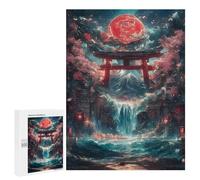 Rompecabezas 500 PCS para Adolescentes Torii Gate Waterfall Rompecabezas para Adultos Juegos Familiares Carrera De Velocidad De Manos para Cumpleaños, Navidad 500 PCS