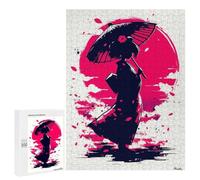 Rompecabezas 500 PCS para Adolescentes Traditional Japanese Woman Under The Sakura Moon Rompecabezas DIY Juguetes Una Obra De Arte como Regalo para Toda La Familia 500 PCS