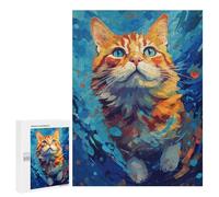 Rompecabezas 500 PCS para Adolescentes Underwater Cat Rompecabezas para Adultos Juguete Decoración De Pared Difícil Difícil Desafiante De Completar 500 PCS