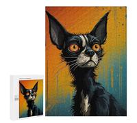 Rompecabezas 500 PCS para Adolescentes Urban Feline Chic Rompecabezas Juego De Ingenio Aliviador De Estrés Desafiante para Completar 500 PCS