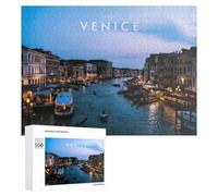 Rompecabezas 500 PCS para Adolescentes Venice Italy Canal Boats Rompecabezas Juegos Relajantes Mejora La Memoria Oferta como Regalos para Toda La Familia 500 PCS