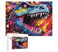 Rompecabezas 500 PCS para Adolescentes Vibrant Dinosaur Artwork -1 Rompecabezas para Adultos Juegos Relajantes Difícil Difícil Desafío Educativo 500 PCS