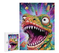 Rompecabezas 500 PCS para Adolescentes Vibrant Dinosaur Artwork Rompecabezas para Adolescentes Juegos Divertidos Ensamblaje De Patrones Ayuda Al Cerebro A Ejercitarse 500 PCS