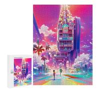 Rompecabezas 500 PCS para Adolescentes Vibrant Future Cityscape -2 Rompecabezas para Adolescentes Juegos Divertidos Ensamblaje De Patrones Ayuda Al Cerebro A Ejercitarse 500 PCS
