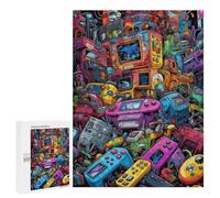Rompecabezas 500 PCS para Adolescentes Vibrant Retro Gaming Devices -1 Rompecabezas para Adultos Juego De Ingenio Análisis Y Lógica 500 PCS