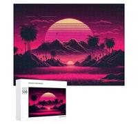 Rompecabezas 500 PCS para Adolescentes Vibrant Retro Sunset Landscape -1 Rompecabezas Juegos Relajantes Mejora La Memoria Oferta como Regalos para Toda La Familia 500 PCS