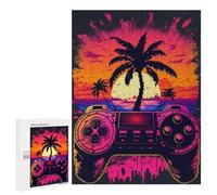 Rompecabezas 500 PCS para Adolescentes Vibrant Sunset Gamepad Art Rompecabezas para Adultos Juegos Divertidos Una Obra De Arte Ayuda A Ejercitar El Cerebro 500 PCS