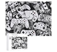 Rompecabezas 500 PCS para Adolescentes Video Game Controllers A Visual Journey Through Gaming History Rompecabezas para Adultos Juguete Decoración De Pared Mejora La Memoria Ayuda A Ejercitar El Cere