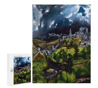 Rompecabezas 500 PCS para Adolescentes View of Toledo by El Greco Rompecabezas para Adultos Juego Práctico Decoración del Hogar Cumpleaños Y Navidad 500 PCS