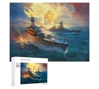 Rompecabezas 500 PCS para Adolescentes Warship Battle Epic Sea Conflict -1 Rompecabezas para Adultos Juegos Relajantes Decoración Interacción Entre Padres E Hijos 500 PCS