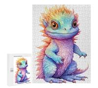 Rompecabezas 500 PCS para Adolescentes Watercolor Bearded Dragon Rompecabezas para Adultos Juguete Decoración De Pared Difícil Difícil Desafiante De Completar 500 PCS