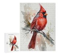 Rompecabezas 500 PCS para Adolescentes Watercolor Cardinal Bird Rompecabezas para Adultos Juego Práctico Regalo De Cumpleaños Regalo De Cumpleaños, Regalos, 500 PCS