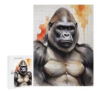 Rompecabezas 500 PCS para Adolescentes Watercolor Painted Gorilla Rompecabezas para Adultos Juego Práctico Regalo De Cumpleaños Regalo De Cumpleaños, Regalos, 500 PCS
