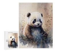 Rompecabezas 500 PCS para Adolescentes Watercolor Panda in Nature Rompecabezas para Adultos Juego Familiar Decoración del Hogar para Cumpleaños, Navidad 500 PCS