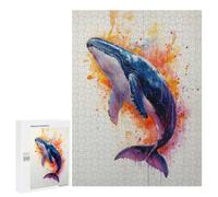 Rompecabezas 500 PCS para Adolescentes Watercolor Whale Rompecabezas DIY Juguetes Una Obra De Arte como Regalo para Toda La Familia 500 PCS