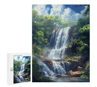 Rompecabezas 500 PCS para Adolescentes Waterfall in The Jungle Rompecabezas para Adultos Juegos De Relajación Vacaciones En Casa Matar El Tiempo 500 PCS