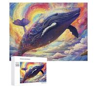 Rompecabezas 500 PCS para Adolescentes Whale Dreamscape Rompecabezas para Adolescentes Juegos Divertidos Ensamblaje De Patrones Ayuda Al Cerebro A Ejercitarse 500 PCS
