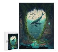 Rompecabezas 500 PCS para Adolescentes Whale in The Underwater Forest Rompecabezas para Adultos Juegos Divertidos Una Obra De Arte Ayuda A Ejercitar El Cerebro 500 PCS