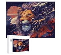 Rompecabezas 500 PCS para Adolescentes Whimsical Lion Illustration Rompecabezas para Adultos Juego De Ingenio Análisis Y Lógica 500 PCS