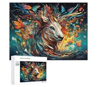 Rompecabezas 500 PCS para Adolescentes Whimsical Lion with Butterflies Rompecabezas para Adultos Juegos Relajantes Decoración Interacción Entre Padres E Hijos 500 PCS