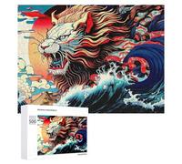 Rompecabezas 500 PCS para Adolescentes Whimsical Waves A Lion's Tale Rompecabezas para Adultos Juegos Relajantes Difícil Difícil Desafío Educativo 500 PCS