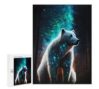 Rompecabezas 500 PCS para Adolescentes White Bear in Forest Rompecabezas Juego De Ingenio Aliviador De Estrés Desafiante para Completar 500 PCS