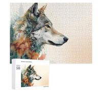 Rompecabezas 500 PCS para Adolescentes Wild Wolf Spirit Art Print -1 Rompecabezas para Adultos Juegos Divertidos Una Obra De Arte Ayuda A Ejercitar El Cerebro 500 PCS