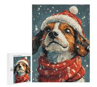 Rompecabezas 500 PCS para Adolescentes Winter Dog on Christmas Rompecabezas para Adultos Juego Práctico Regalo De Cumpleaños Regalo De Cumpleaños, Regalos, 500 PCS