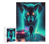 Rompecabezas 500 PCS para Adolescentes Wolf Encounter on The Road Rompecabezas para Adultos Juego Familiar Carrera De Velocidad De Manos Regalos para Reducir El Estrés 500 PCS