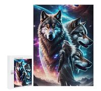 Rompecabezas 500 PCS para Adolescentes Wolf Guardians Cosmic Guardian Rompecabezas para Adultos Juegos Divertidos Una Obra De Arte Ayuda A Ejercitar El Cerebro 500 PCS