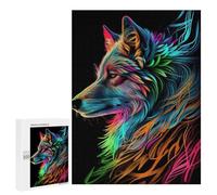 Rompecabezas 500 PCS para Adolescentes Wolf Pop Art Animal Rompecabezas DIY Juguetes Una Obra De Arte como Regalo para Toda La Familia 500 PCS