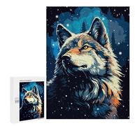 Rompecabezas 500 PCS para Adolescentes Wolf Winter Snow Pixel Art Rompecabezas para Adultos Juego Familiar Una Obra De Arte como Regalo para Toda La Familia 500 PCS