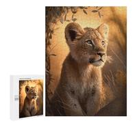 Rompecabezas 500 PCS para Adolescentes Young Lion Cub in Sunlight Rompecabezas Juegos Familiares Ensamblaje De Patrones Cumpleaños Y Navidad 500 PCS