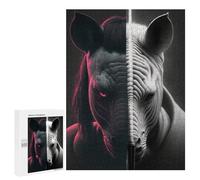 Rompecabezas 500 PCS para Adolescentes Zebra Elephant Fusion Rompecabezas para Adultos Juego Práctico Pero Divertido Y Humorístico para Cumpleaños, Navidad 500 PCS