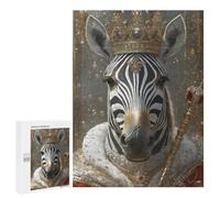Rompecabezas 500 PCS para Adolescentes Zebra King Rompecabezas Juegos Familiares Ensamblaje De Patrones Cumpleaños Y Navidad 500 PCS