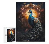 Rompecabezas 500 PCS para Adultos A Peacock in Moonlight Rompecabezas para Adultos Juegos Familiares Carrera De Velocidad Manual Regalos para Amigos Y Familiares 500 PCS