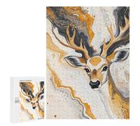 Rompecabezas 500 PCS para Adultos Abstract Deer Painting Art-4 Rompecabezas para Adultos Actividades Familiares Desafiantes para Completar Juguetes Educativos De Aprendizaje 500 PCS