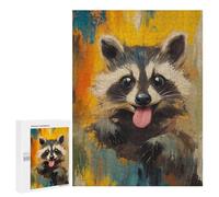Rompecabezas 500 PCS para Adultos Abstract Raccoon Painting Rompecabezas para Adultos Juego De Ingenio Regalo De Cumpleaños Ayuda A Ejercitar El Cerebro 500 PCS