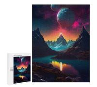 Rompecabezas 500 PCS para Adultos Alien Landscape with Twin Moons Rompecabezas para Adultos Juegos Familiares Carrera De Velocidad Manual Regalos para Amigos Y Familiares 500 PCS