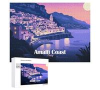 Rompecabezas 500 PCS para Adultos Amalfi Coast Italy Travel Poster Rompecabezas para Adultos Juegos Divertidos Análisis Y Lógica Cumpleaños 500 PCS