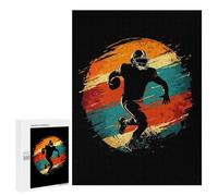 Rompecabezas 500 PCS para Adultos American Football Player Silhouette Rompecabezas para Adultos Juguetes De Bricolaje Pero Divertidos Y Humorísticos para Cumpleaños, Navidad 500 PCS