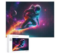 Rompecabezas 500 PCS para Adultos Astronaut Surfing in Space -9 Rompecabezas para Adultos Juegos Relajantes Decoración Perfecta como Regalo para Toda La Familia 500 PCS