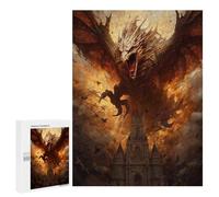Rompecabezas 500 PCS para Adultos Attack of The Fire Dragon Rompecabezas para Adultos Juegos Relajantes Corte De Precisión Oferta como Regalo para Toda La Familia 500 PCS