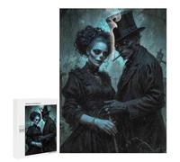 Rompecabezas 500 PCS para Adultos Baron Samedi and Maman Brigitte, Gothic Couple in Cemetery Rompecabezas para Adultos Juguete Decoración De Pared Mejora La Memoria Regalo De Cumpleaños, Regalos, 500