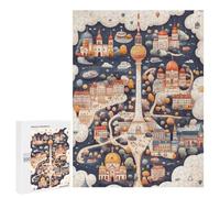 Rompecabezas 500 PCS para Adultos Berlin Cityscape Illustration Rompecabezas para Adultos Juegos Relajantes Corte De Precisión Oferta como Regalo para Toda La Familia 500 PCS