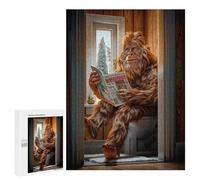 Rompecabezas 500 PCS para Adultos Bigfoot on The Toilet Rompecabezas para Adultos Juegos Familiares Carrera De Velocidad Manual Regalos para Amigos Y Familiares 500 PCS
